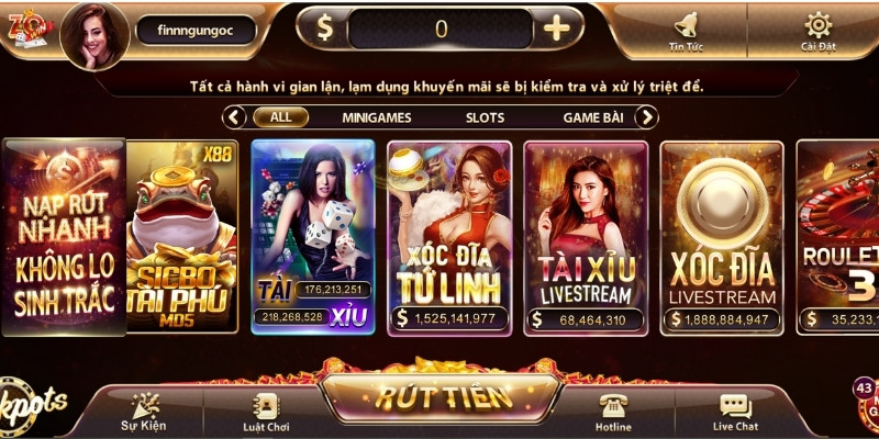 ZOWIN - Tải App Game Đổi Thưởng Nhanh Không Chặn 2025 16 Giao diện ZOWIN tạo nên sự giàu có và may mắn